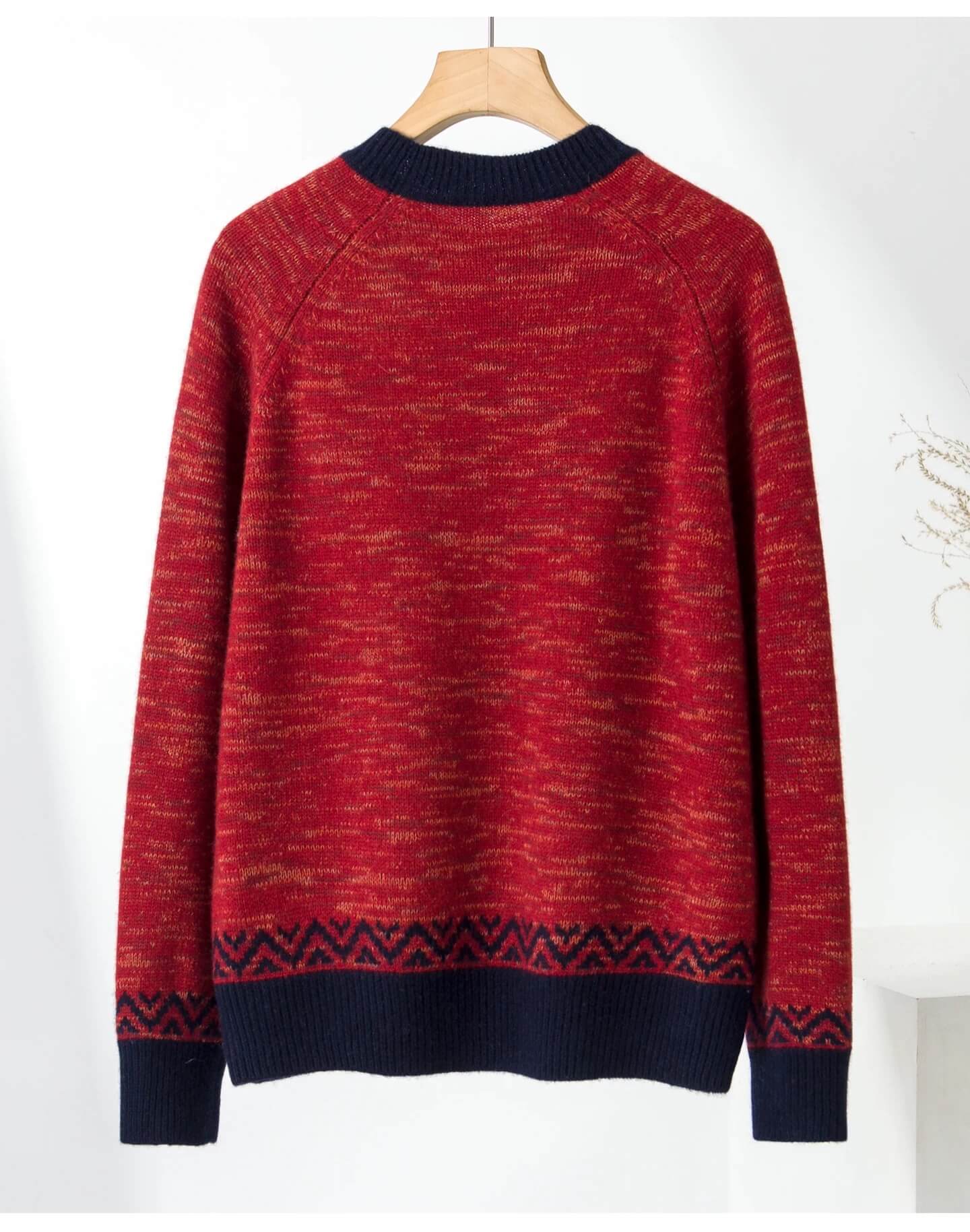 Luxury Fall Winter Knitwear women's pure cashmere red sweater