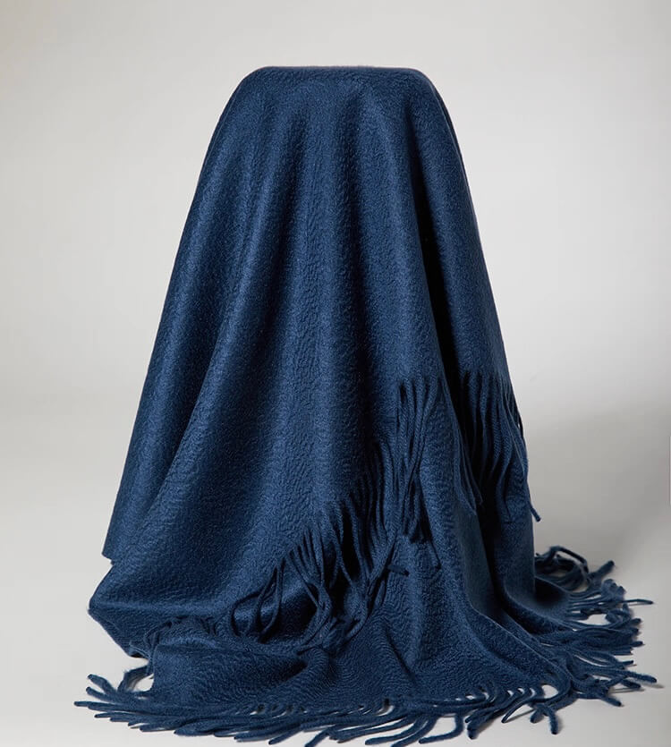 Luxurious 100% Pure Cashmere Scarf Wrap in dark blue,Large 200 × 70 cm women's pure cashmere winter scarf with fringe available in classic colors