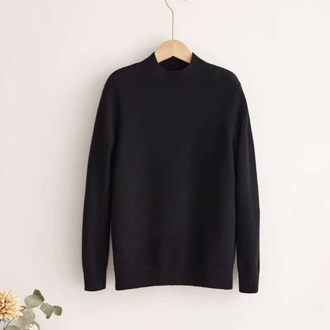 black women's pure Cashmere Sweater. cashmere sweater pullovers for women