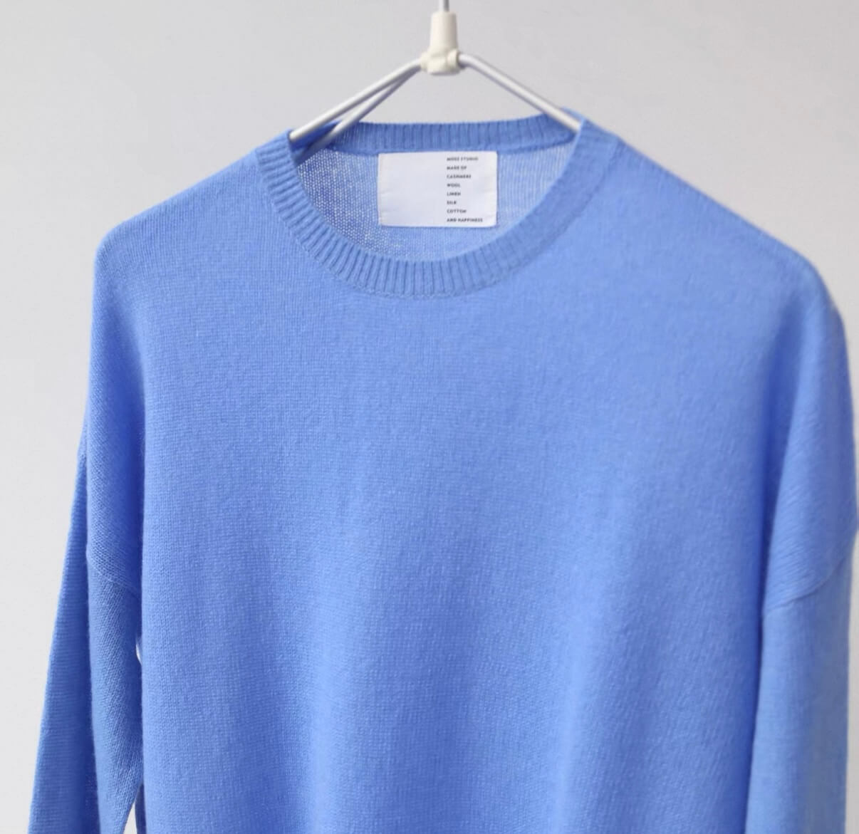 Lightweight 100% Cashmere Sweater for Women in sky blue