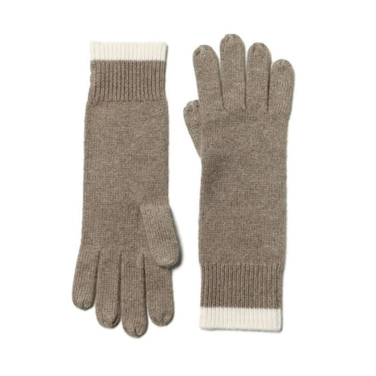 women's Long knitted cashmere gloves,Elegant 100% Cashmere Gloves – Timeless Knit Design with Contrast Ribbed Cuffs