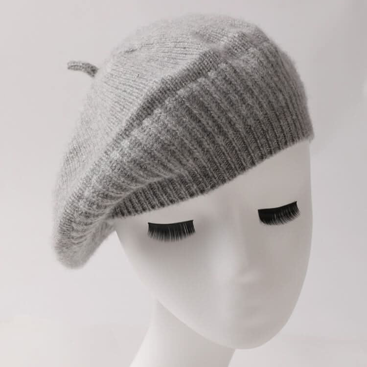 Women's cashmere beanie berets hats in grey