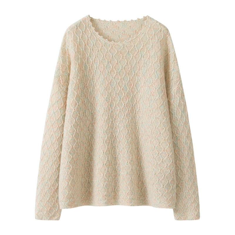 Luxury 100% Cashmere Sweater in oat beige