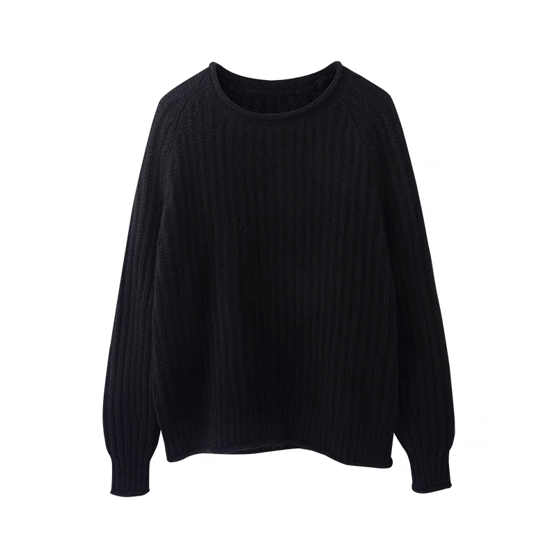 Oversized 100% Cashmere Sweater for Women – Plush Warmth, Modern Craftsmanship in black