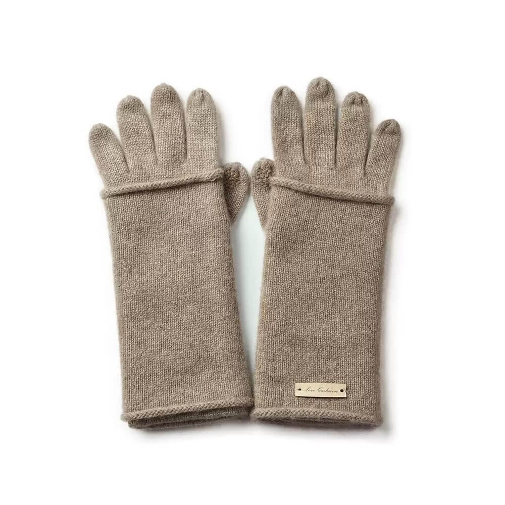 Luxurious Women's 100% Cashmere Convertible Gloves in camel