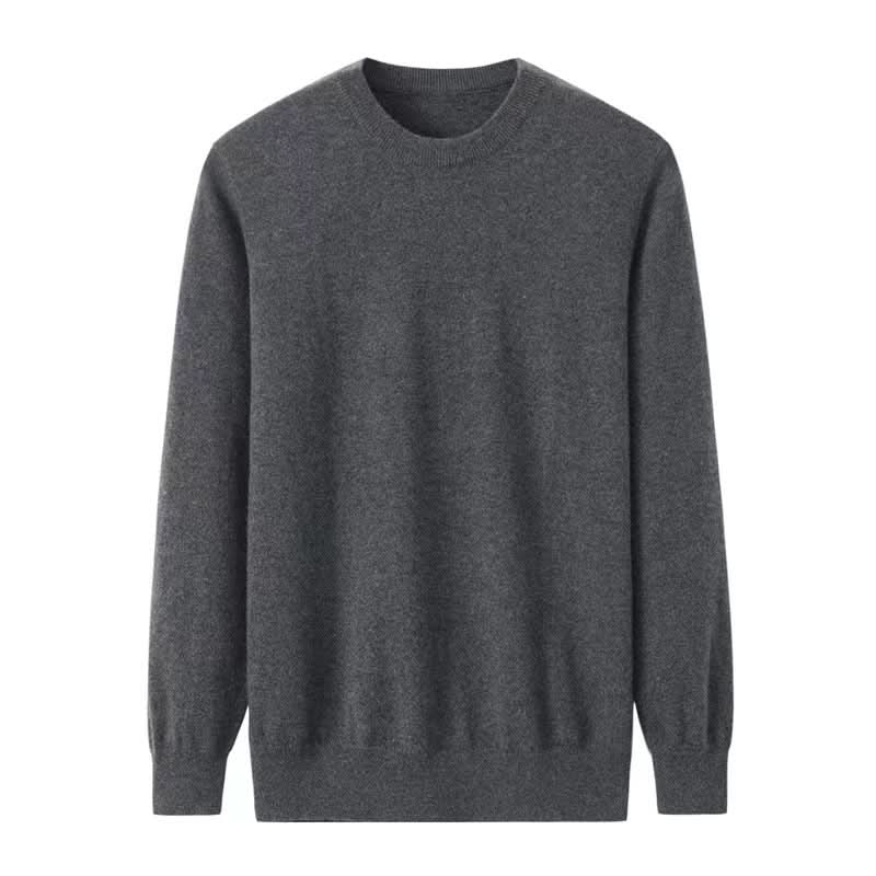 charcoal grey cashmere crew neck sweater for men