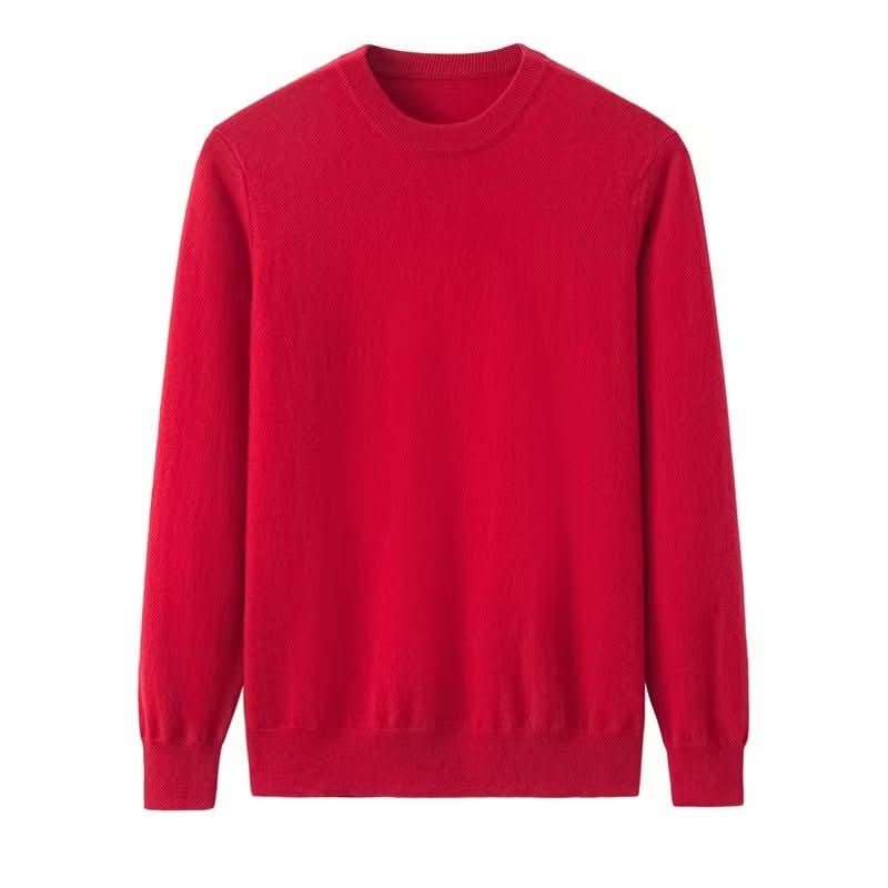 Christmas red cashmere crew neck sweater for men