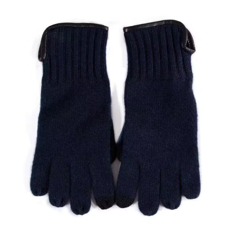 Indulge in Timeless Luxury: 100% Cashmere Men's Gloves in navy blue