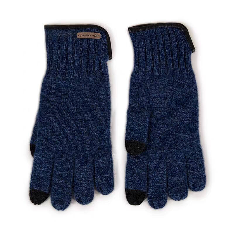 Indulge in Timeless Luxury: 100% Cashmere Men's Gloves in dark blue
