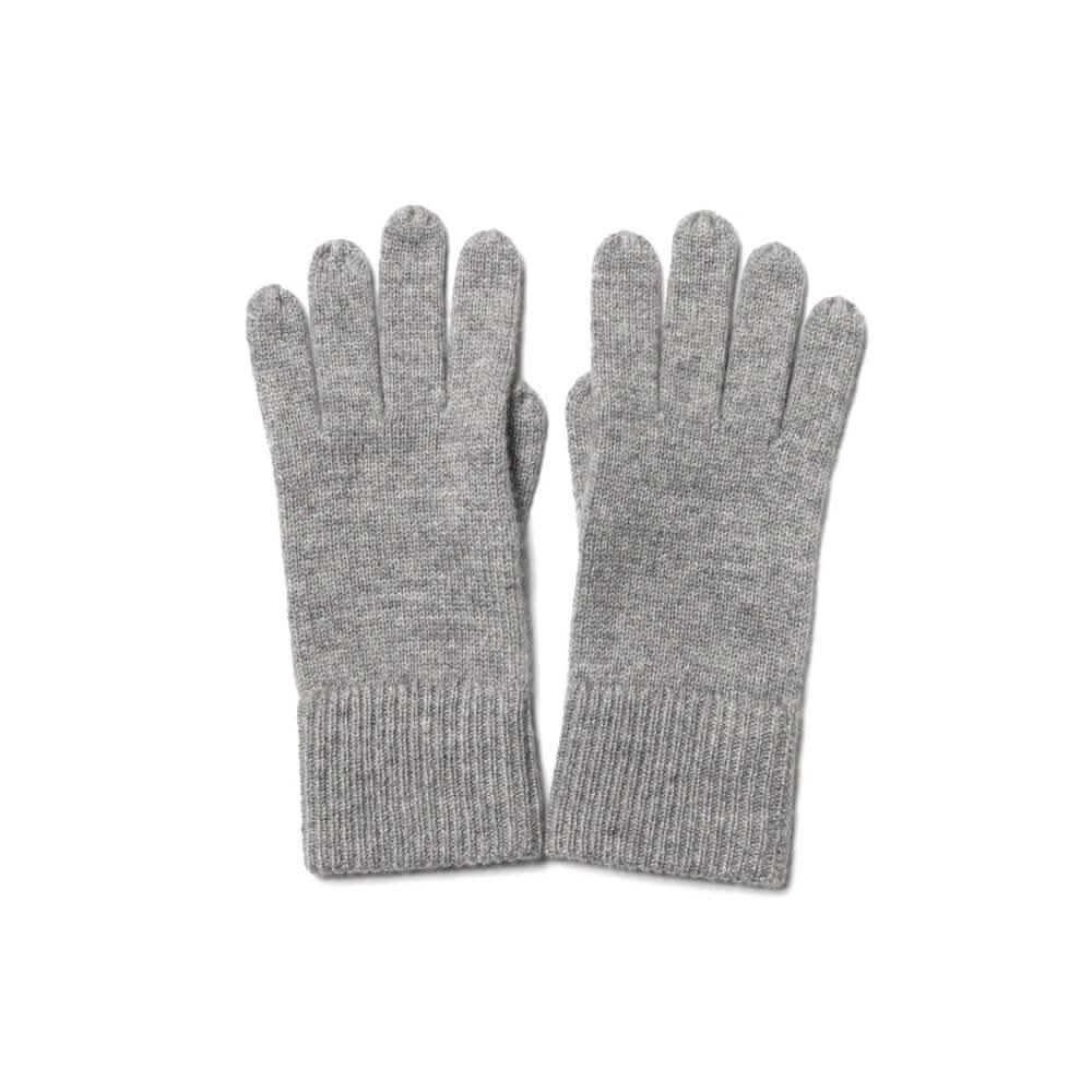 Women's solid color cashmere knitted gloves grey color ,. Women’s 100% cashmere gloves in classic colors