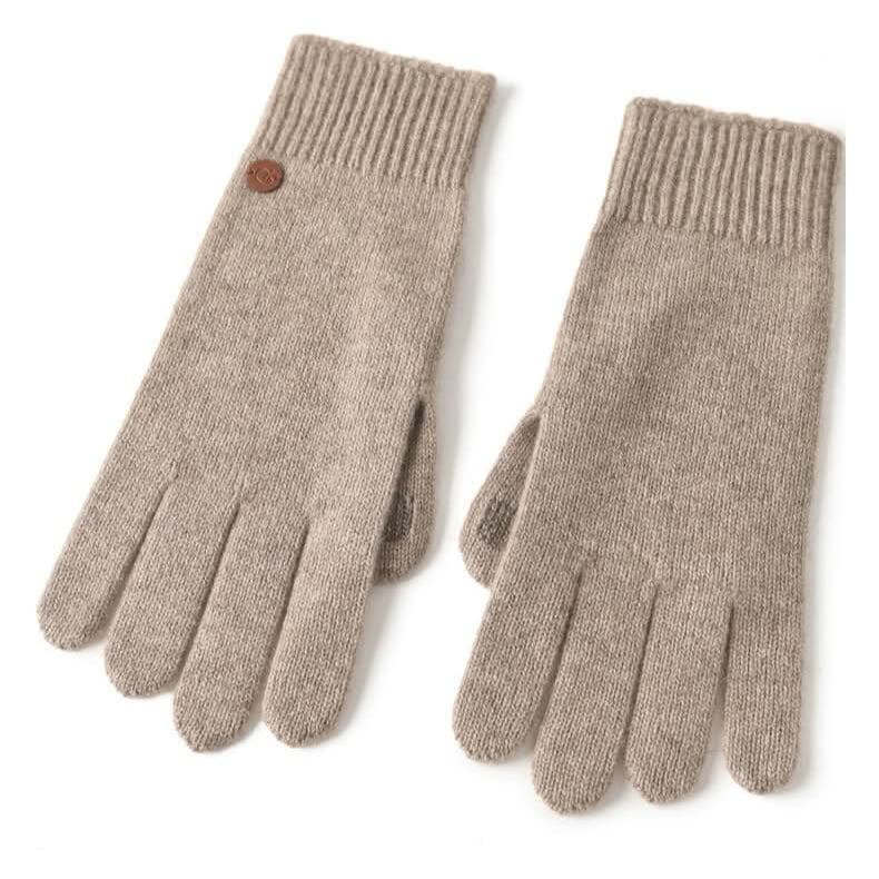 Men's 100% cashmere touchscreen gloves for cold weather
