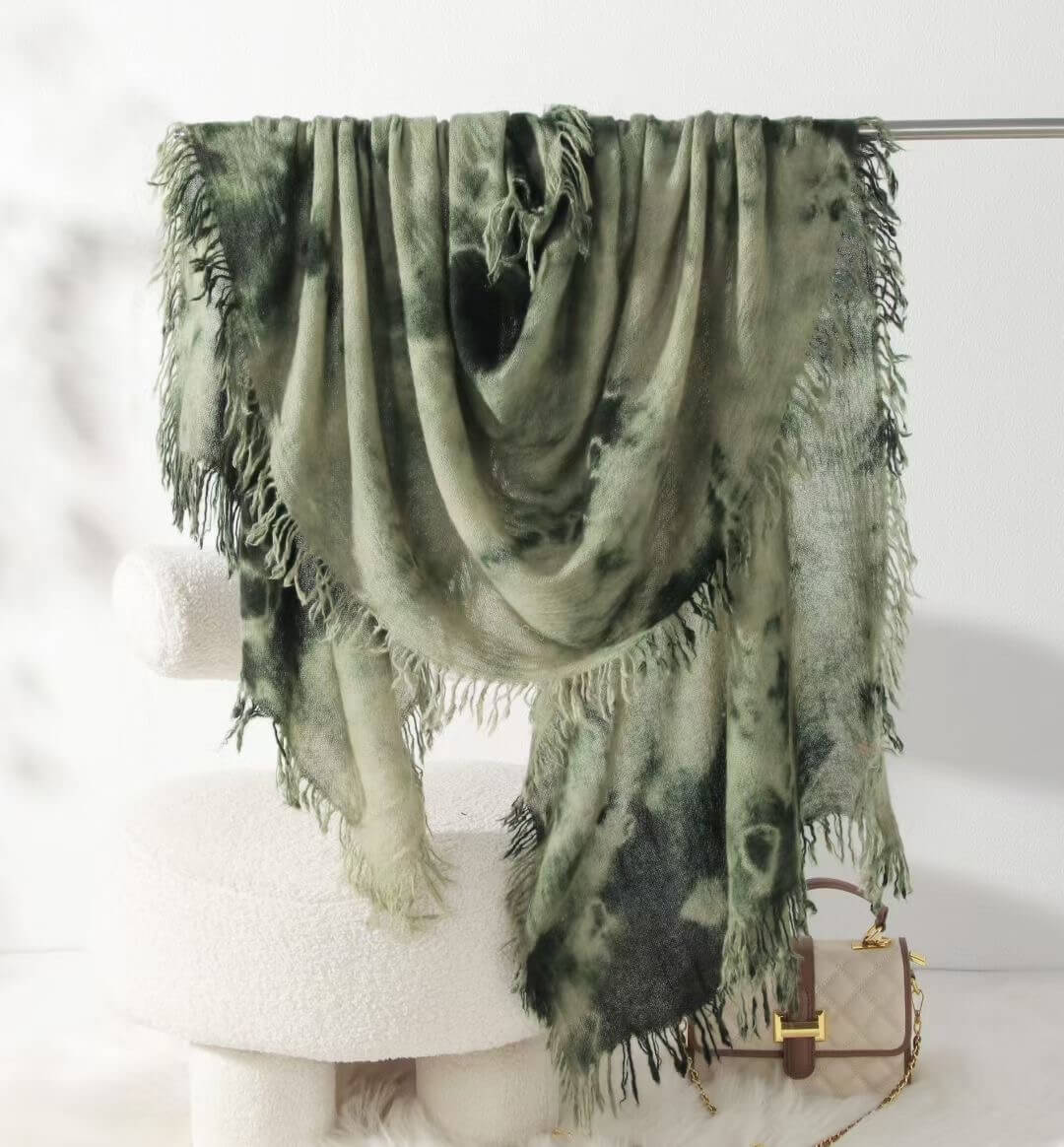 women's 100% Pure Cashmere Scarf in green