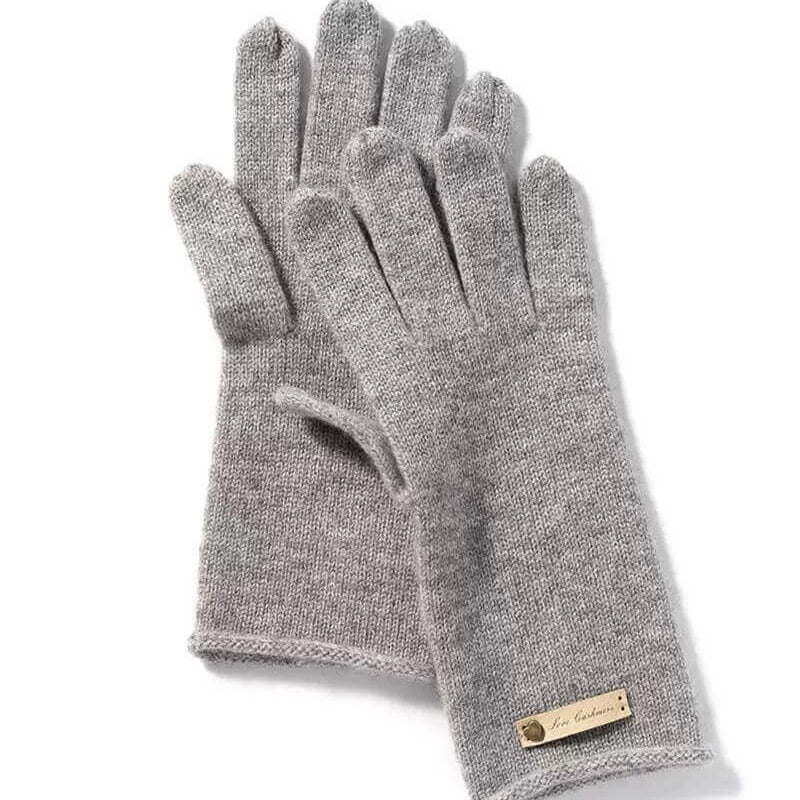 Women’s 100% Cashmere Gloves in grey