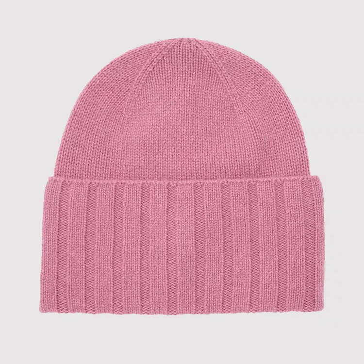 Luxurious 100% Cashmere Beanie for Women – Effortless Style, Unmatched Comfort in dark pink