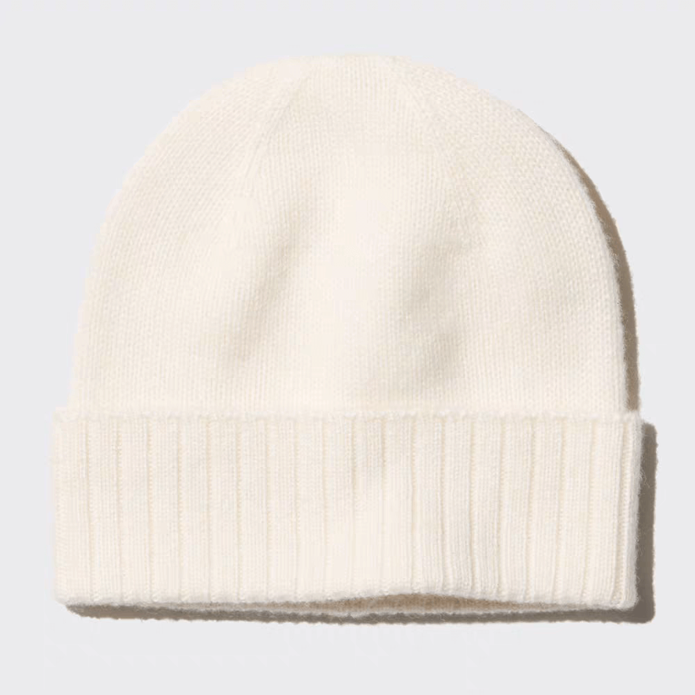 Luxurious 100% Cashmere Beanie for Women – Effortless Style, Unmatched Comfort in white