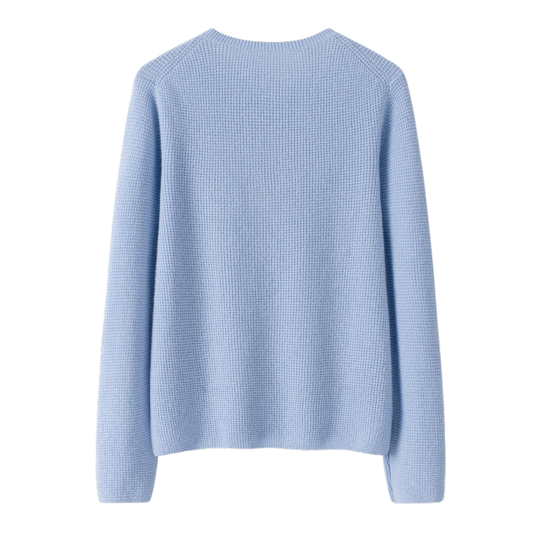light blue long-sleeve 100% cashmere sweater shirt