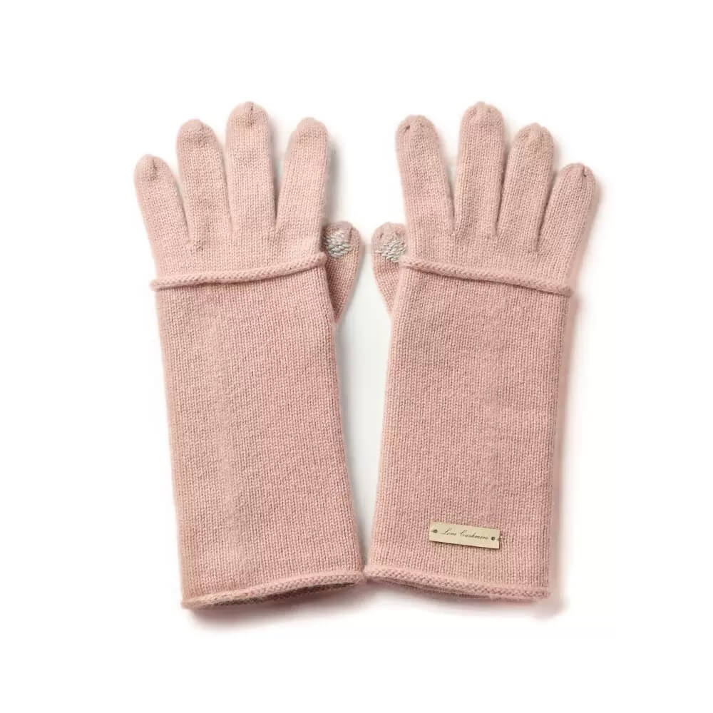 Luxurious Women's 100% Cashmere Convertible Gloves in pink