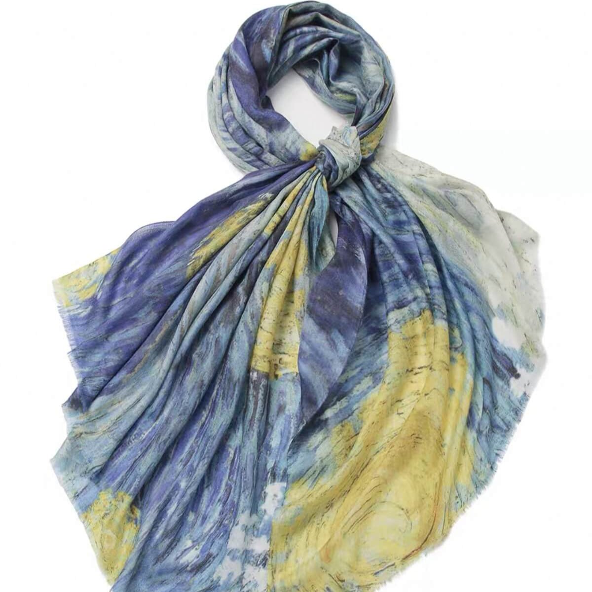 Luxurious 100% Cashmere Scarf Wrap in blue
