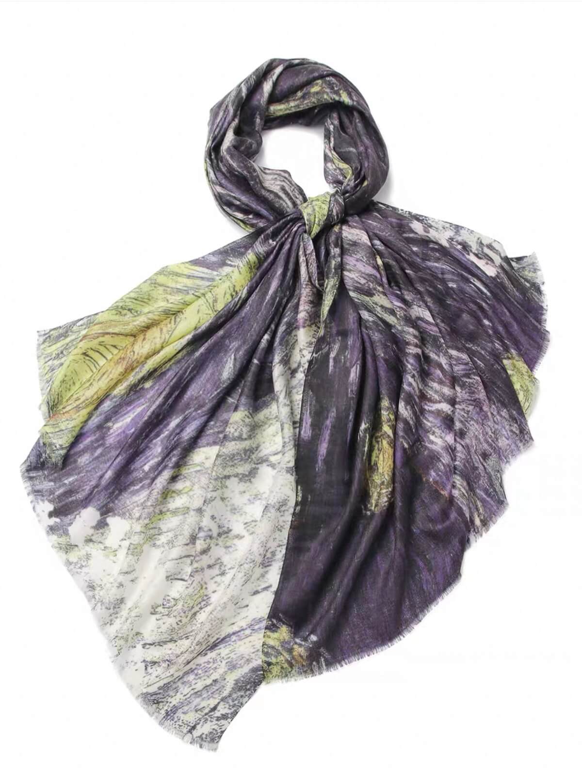 Luxurious 100% Cashmere Scarf Wrap in purple