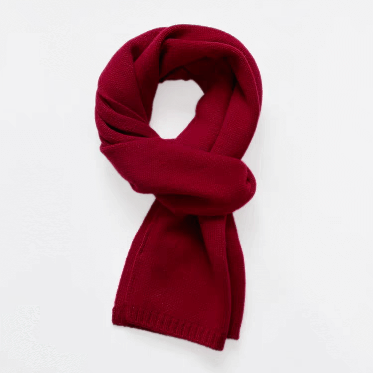 Luxurious 100% Cashmere Scarf in light blue in wine red