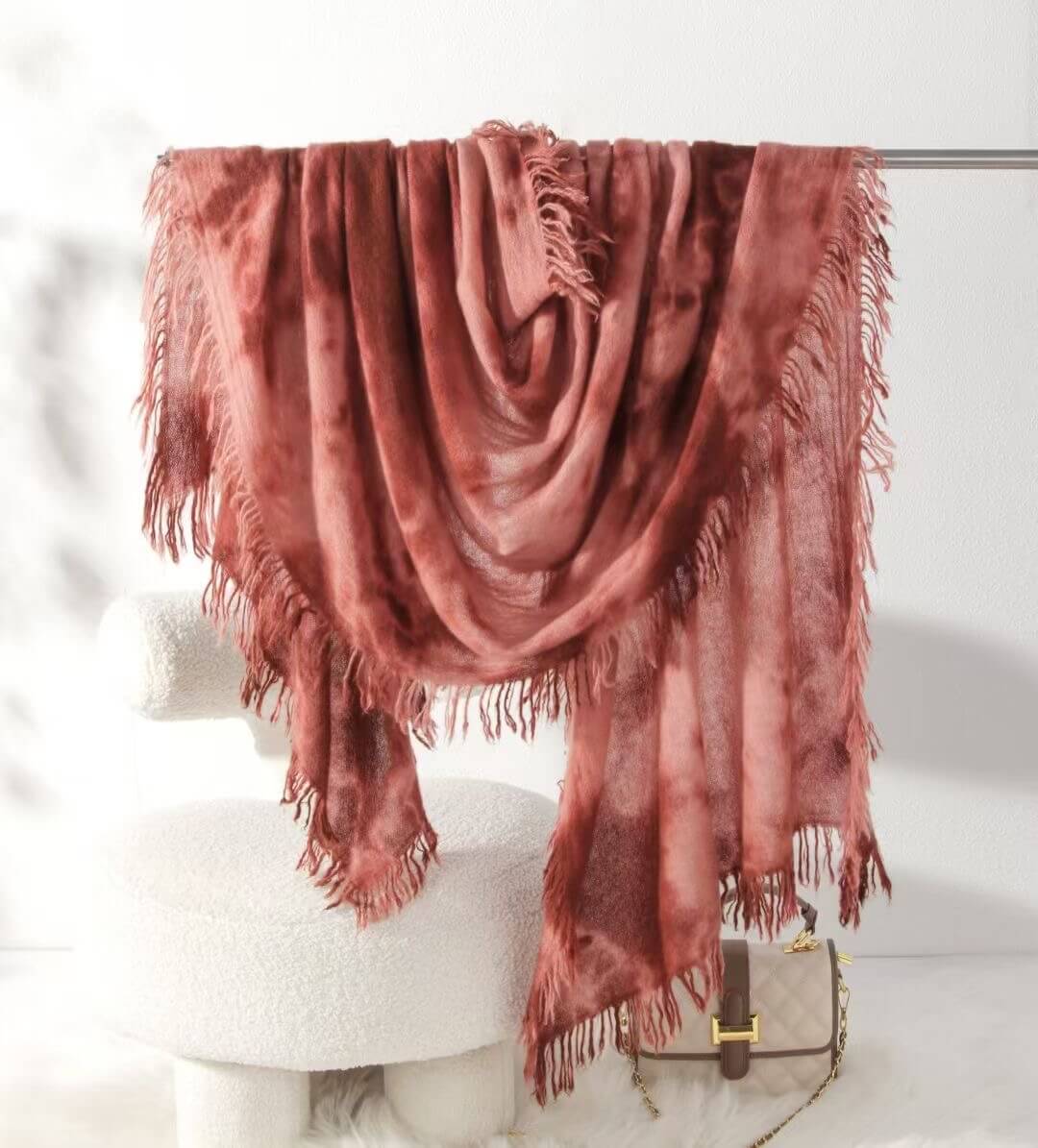 women's 100% Pure Cashmere Scarf in red