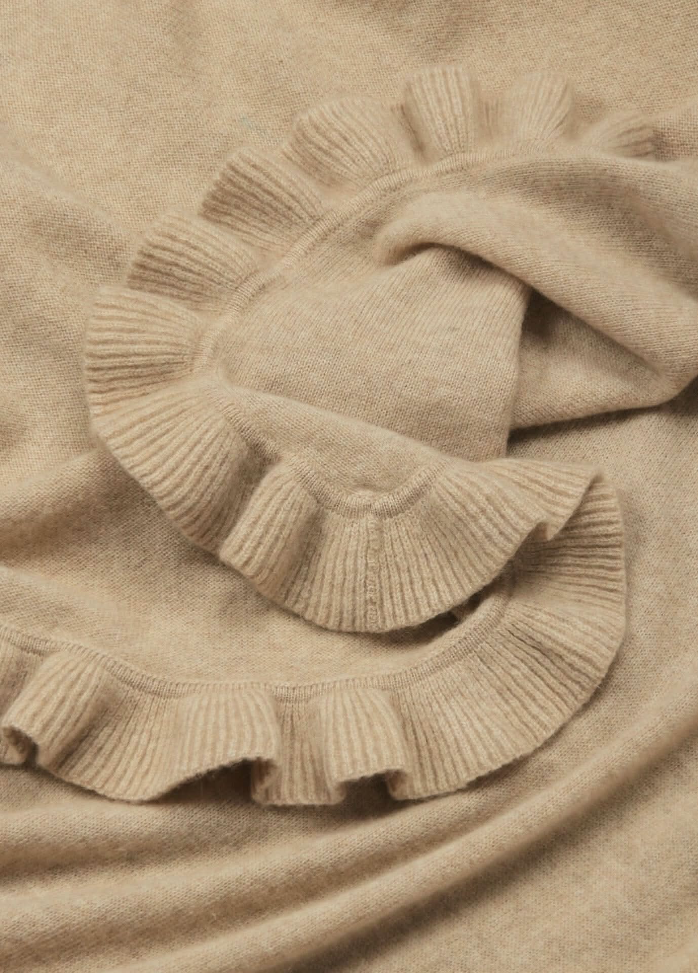pure cashmere scarf shawl with tassel for women in beige color