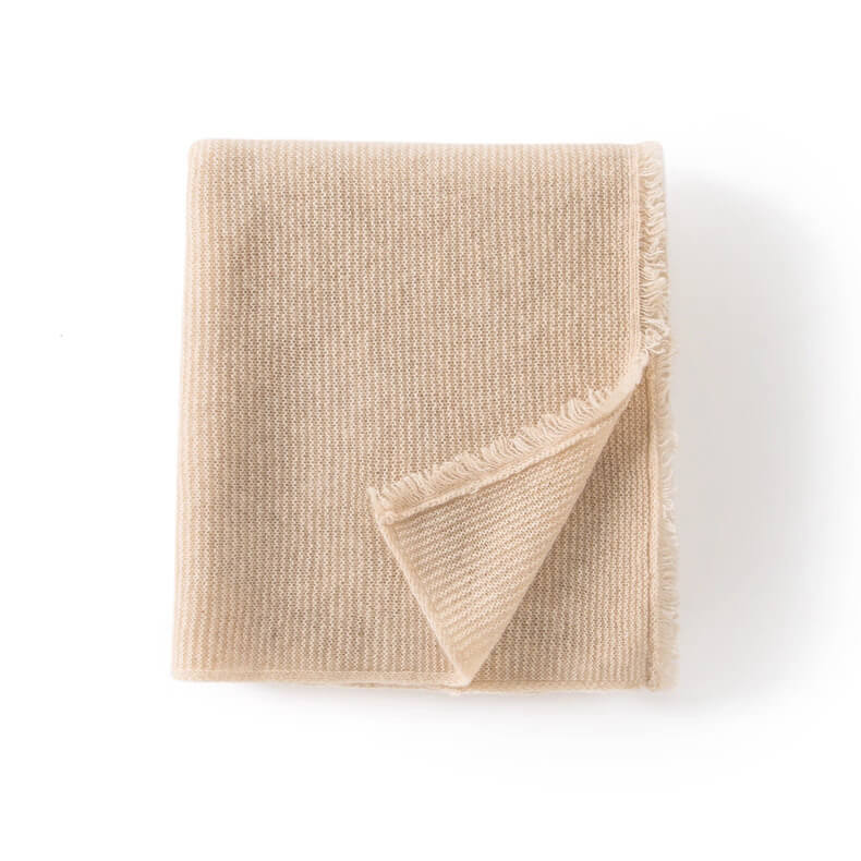 Luxurious 100% Cashmere Scarf Wrap | Reversible knit Fringe Shawl for Women