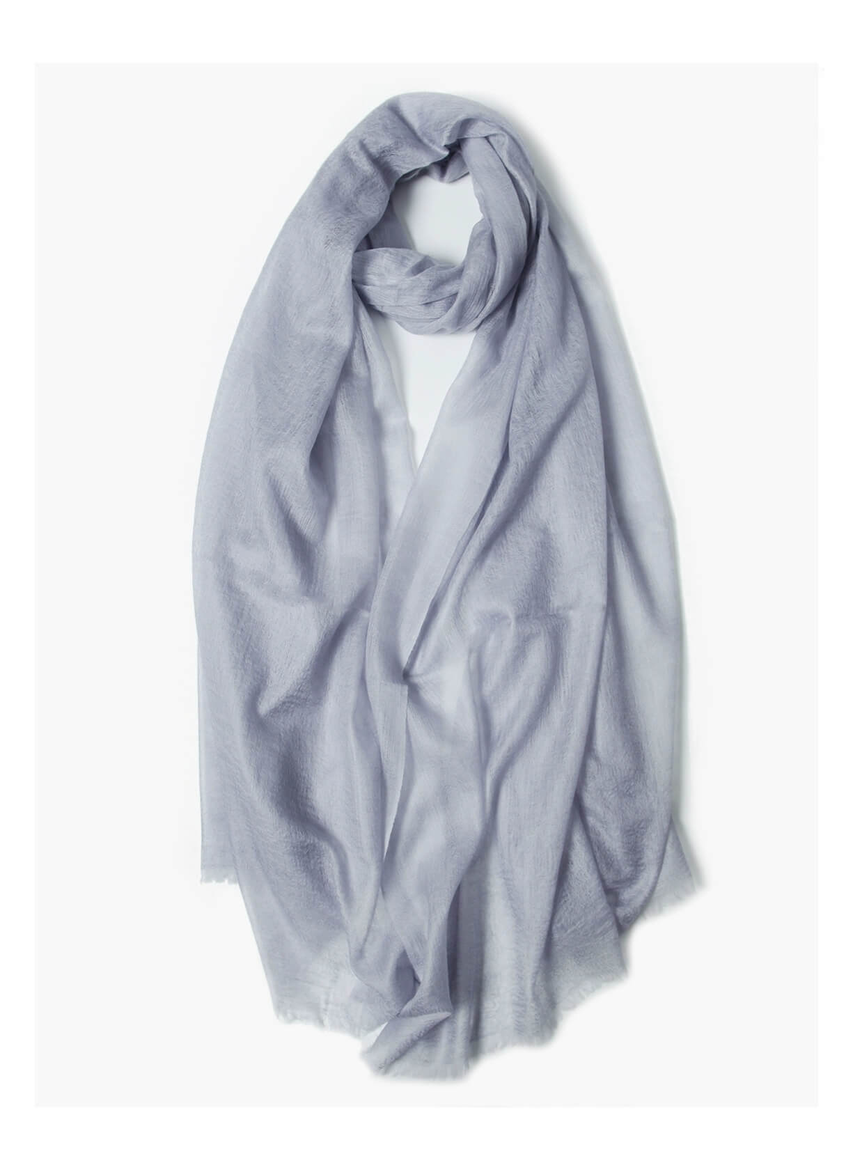 Featherlight 100% Cashmere Wrap Scarf – Ultimate Travel Luxury, Pure and Delicate in silver grey