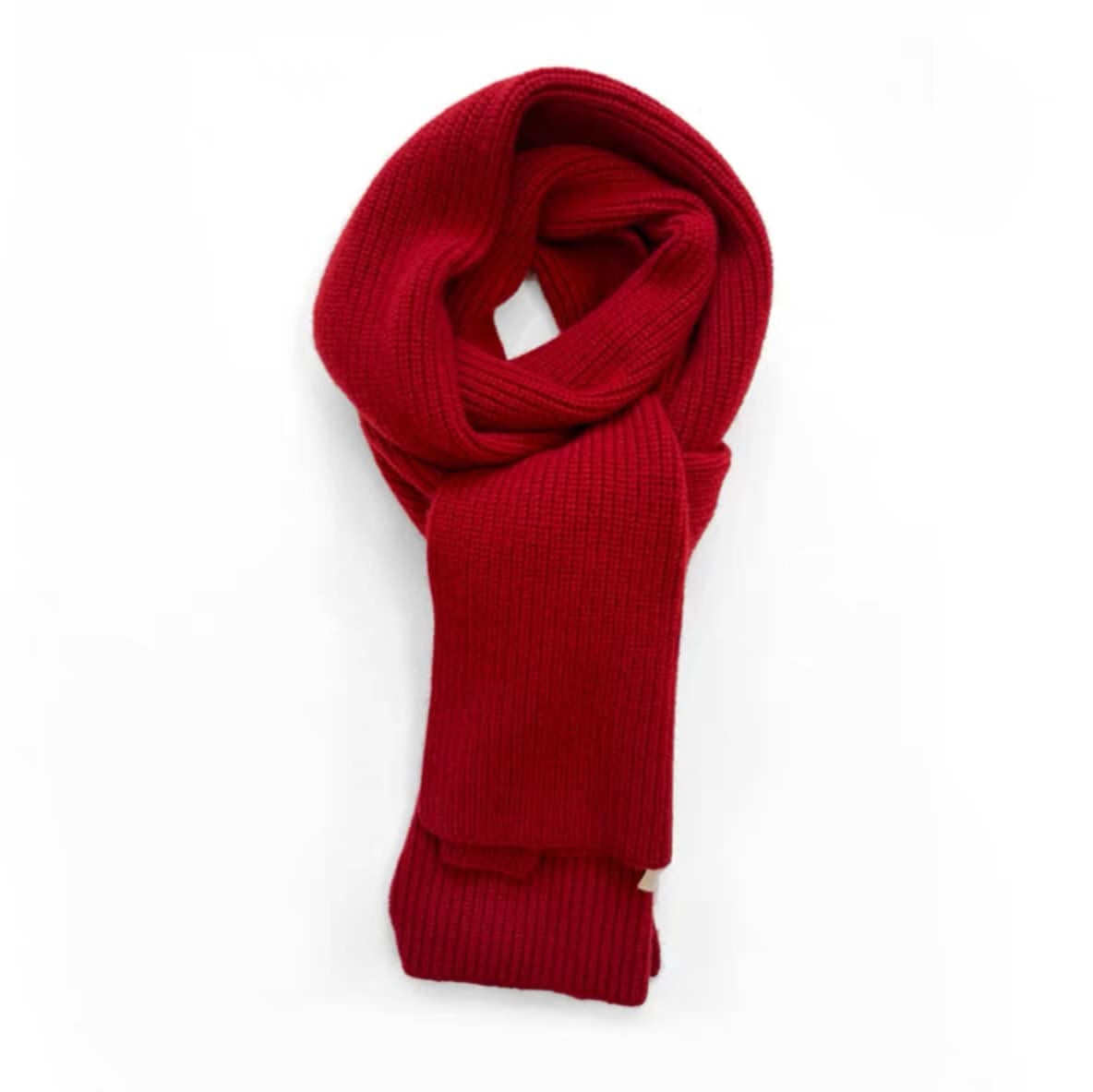 baby ribbed cashmere red scarf