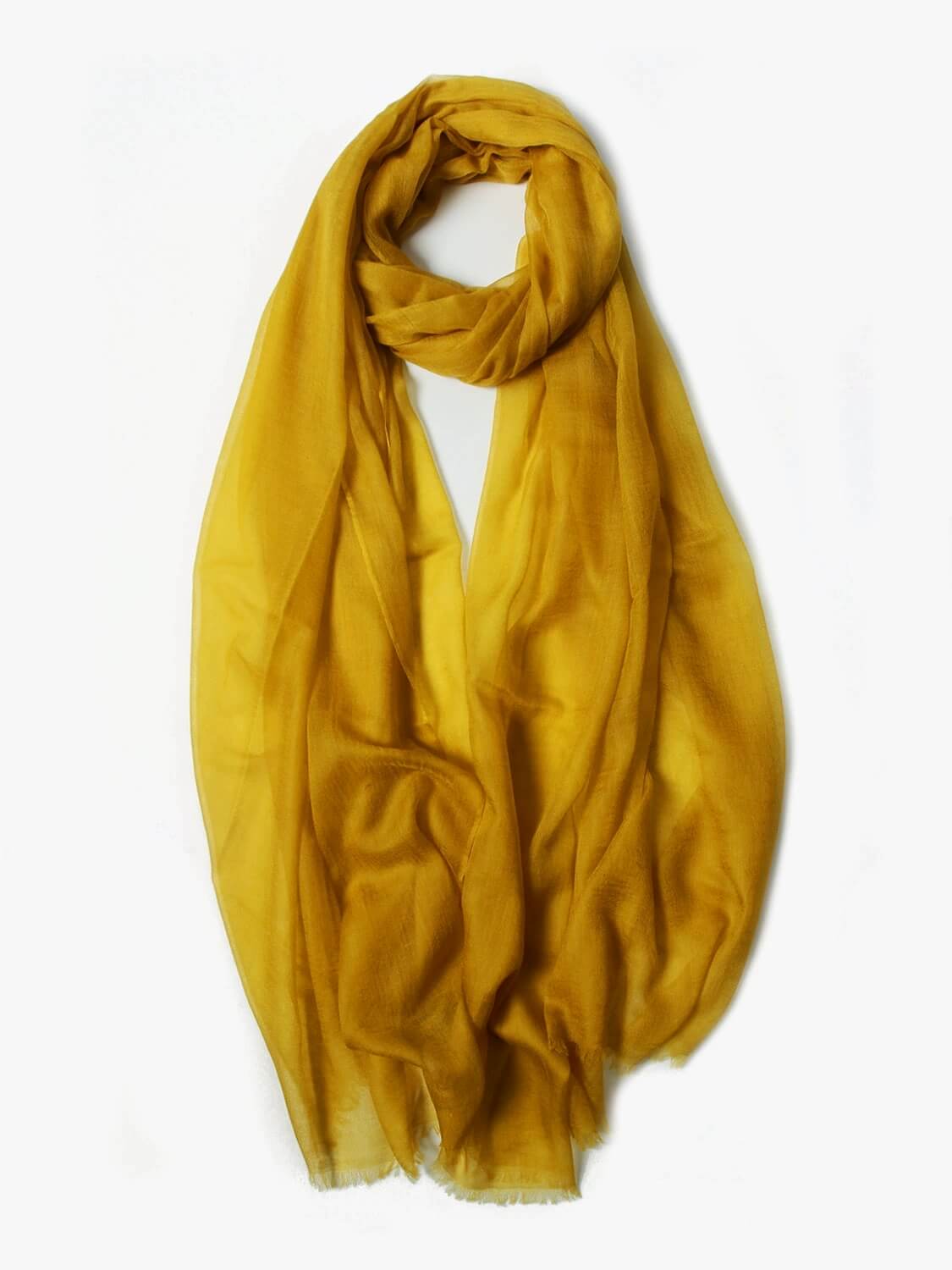 Featherlight 100% Cashmere Wrap Scarf – Ultimate Travel Luxury, Pure and Delicate in jinger yellow