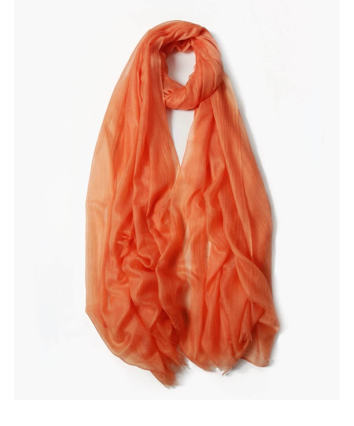 orange color 100% featherweight cashmere shawl scarf ,extra light 100% cashmere shawl, 230x100cm, perfect for travel and daily wear