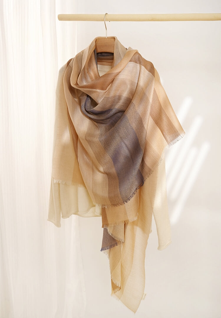women's pure cashmere scarf wrap shawl in beige