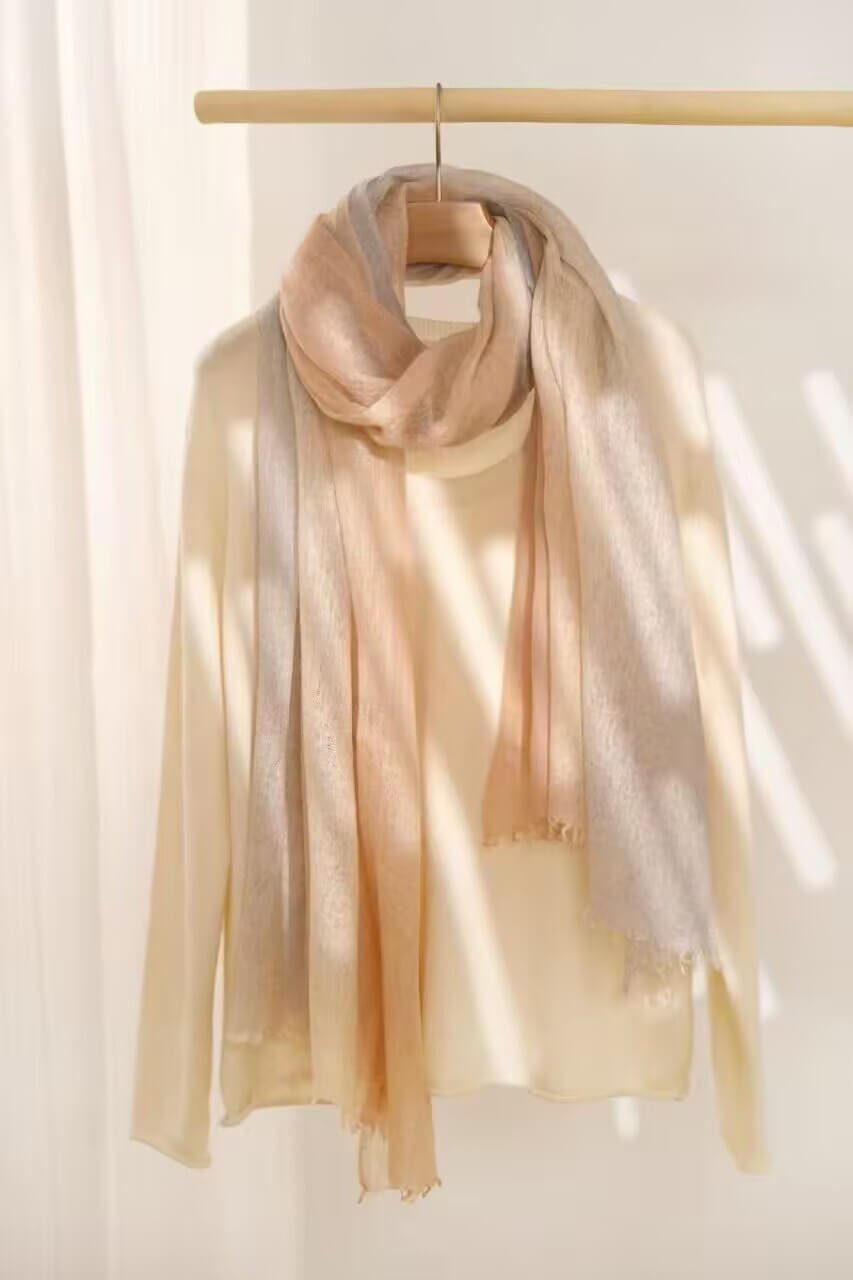 100% Cashmere Gradient Scarf Shawl featherlight