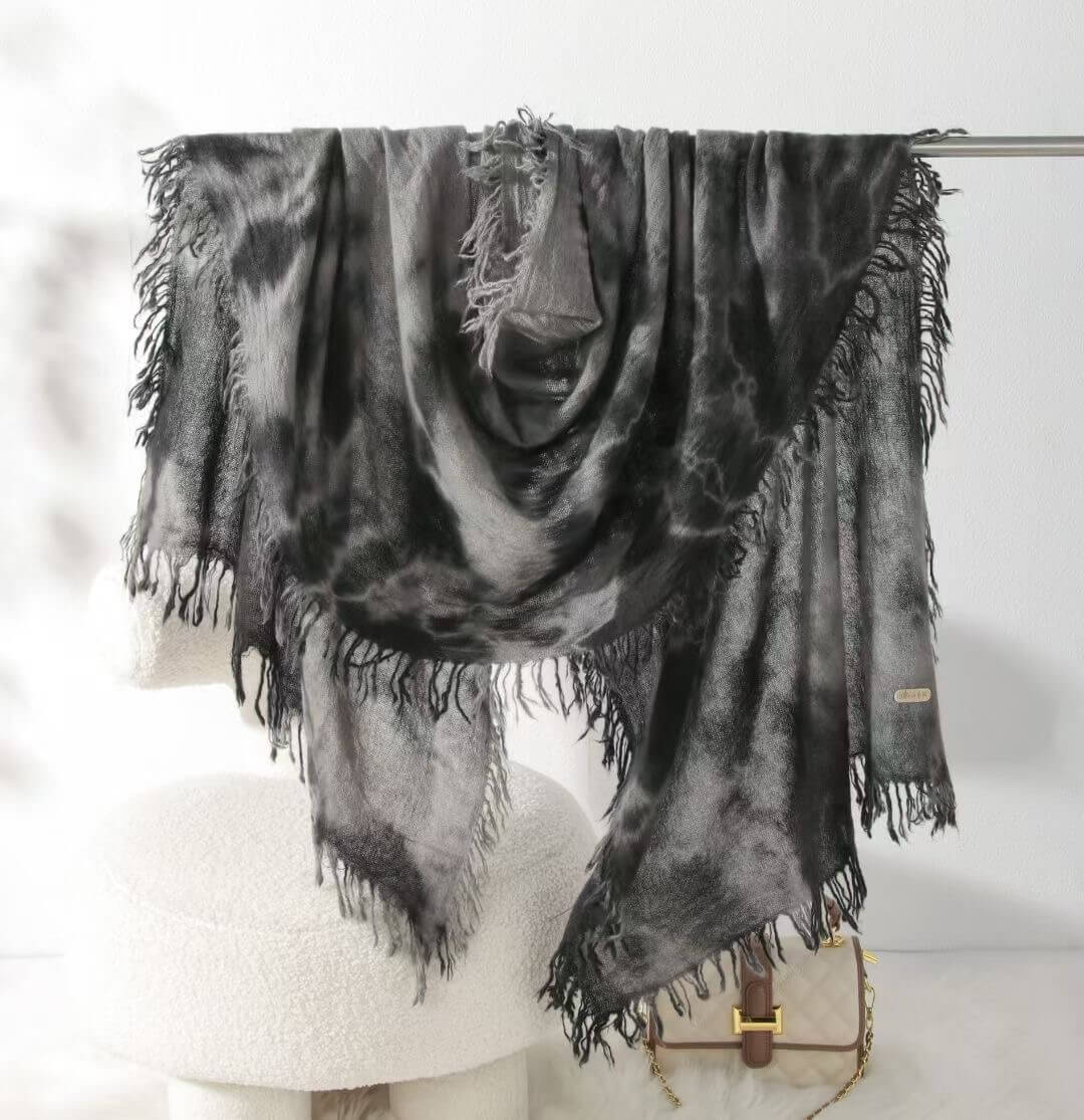 women's 100% Pure Cashmere Scarf in grey