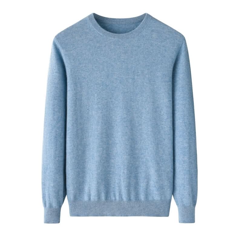 light blue cashmere crew neck sweater mens