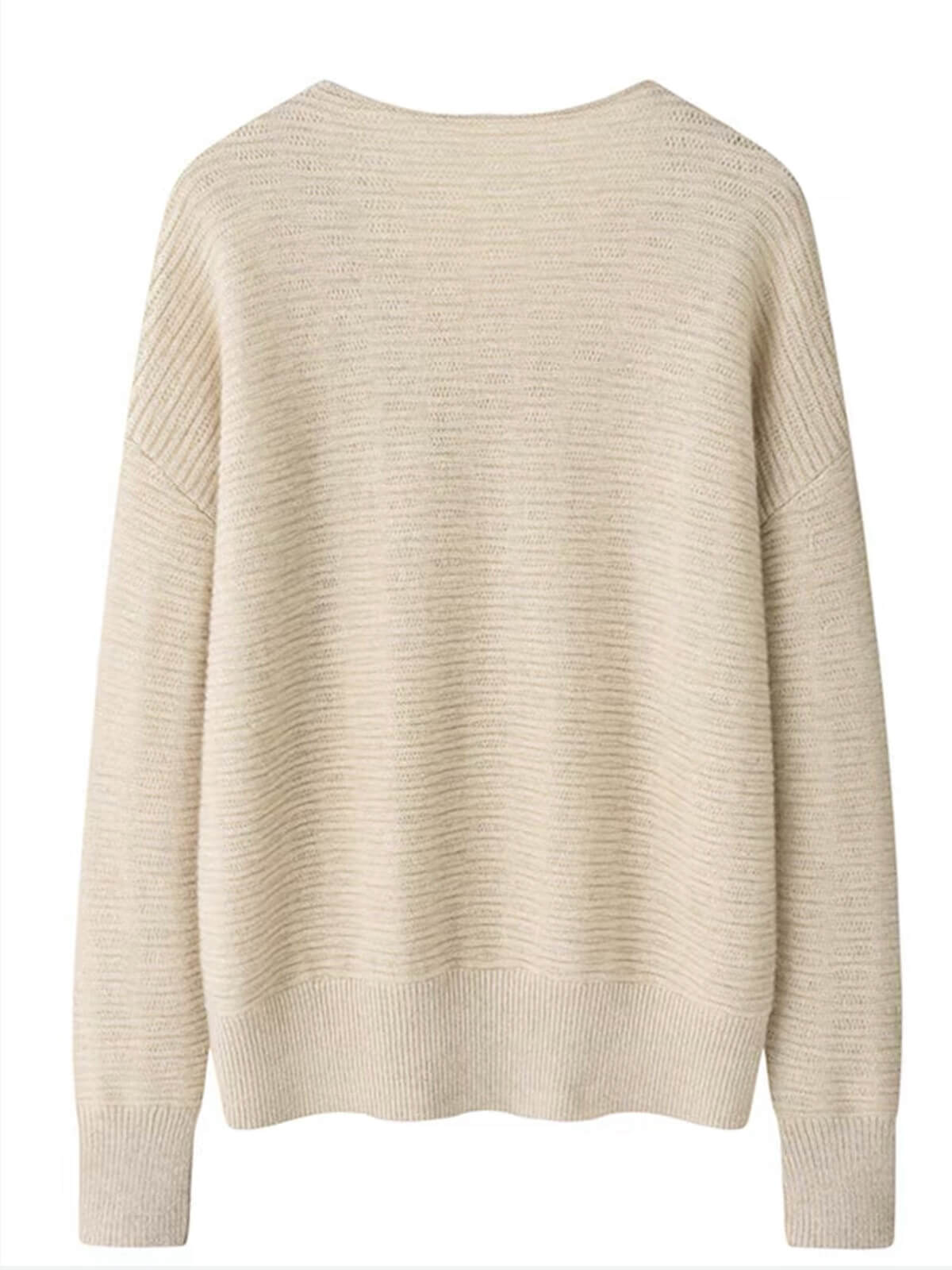 Women's Heavyweight 100% Cashmere Sweater in beige color