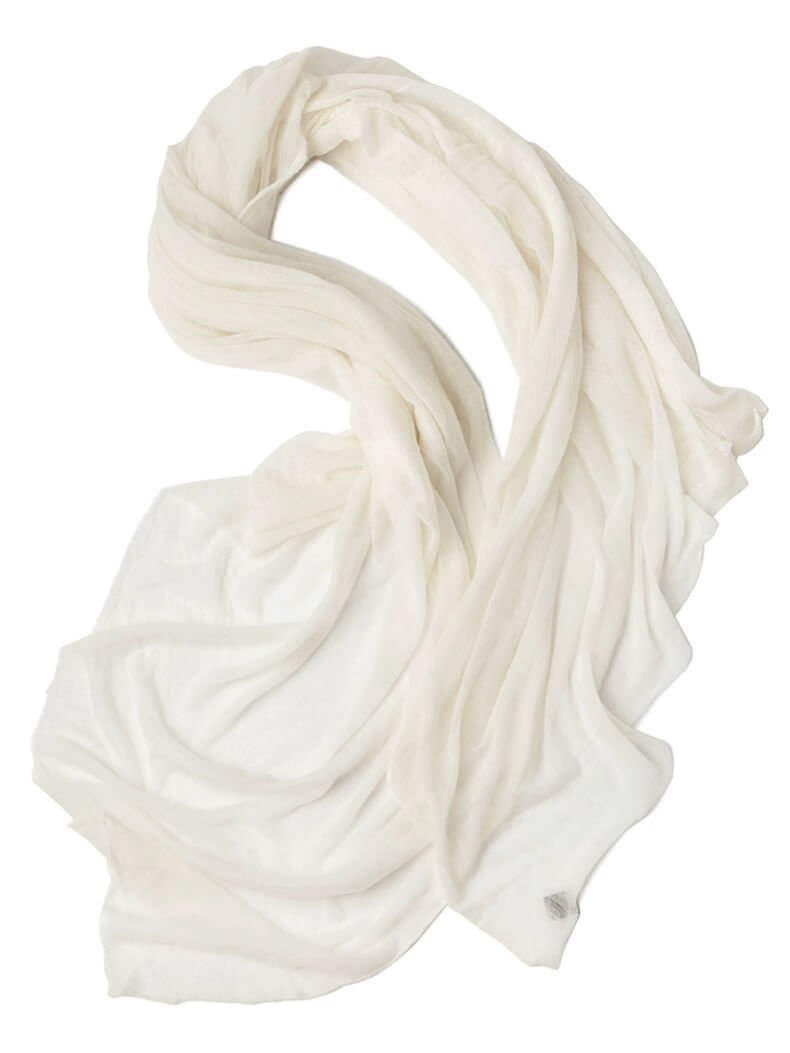 knitting white color cashmere shawl light weight for women