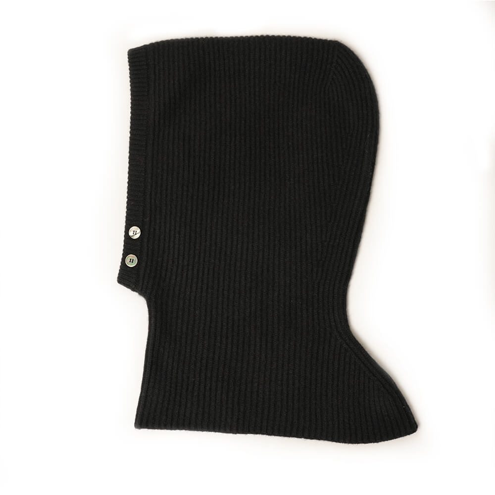Warm 100% Cashmere Women’s Balaclava Beanie in charcoal grey