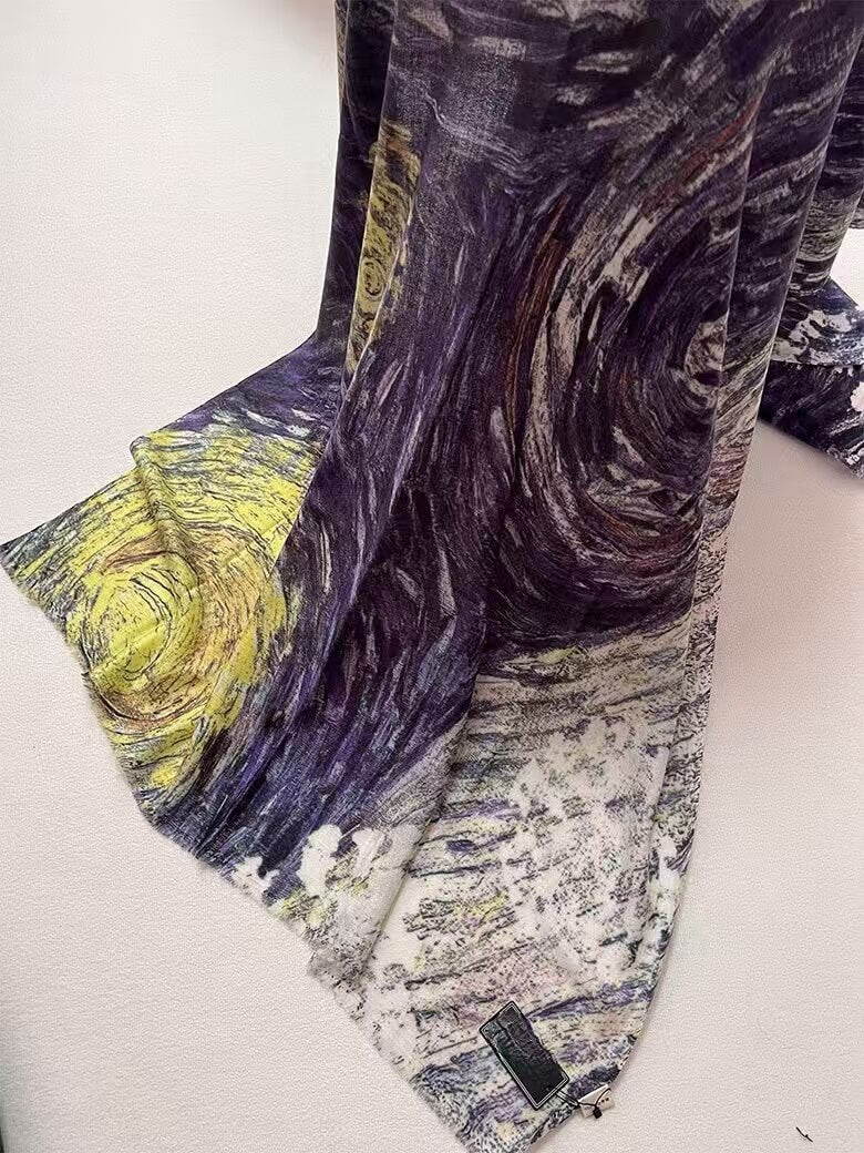 Luxurious 100% Cashmere Scarf Wrap – Your Artistic Travel Companion