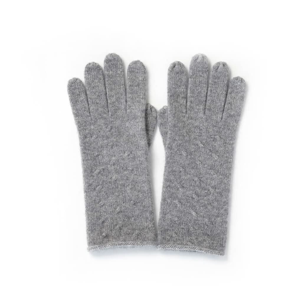 women grey cashmere gloves,autumn winter fashion, versatile gloves.