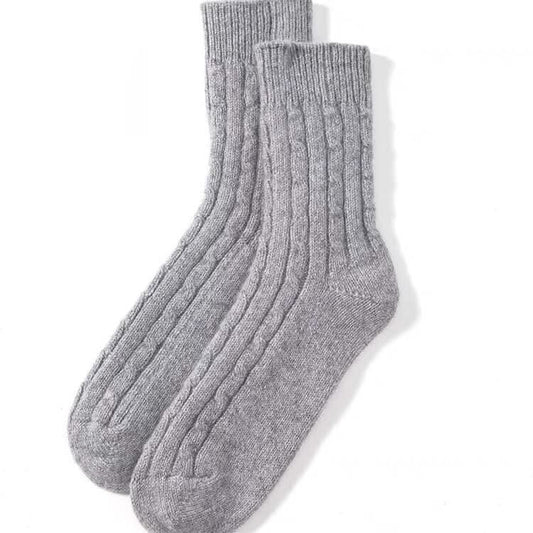 Luxurious 100% Cashmere Socks for Women – Artful Warmth, Everyday Elegance in light grey
