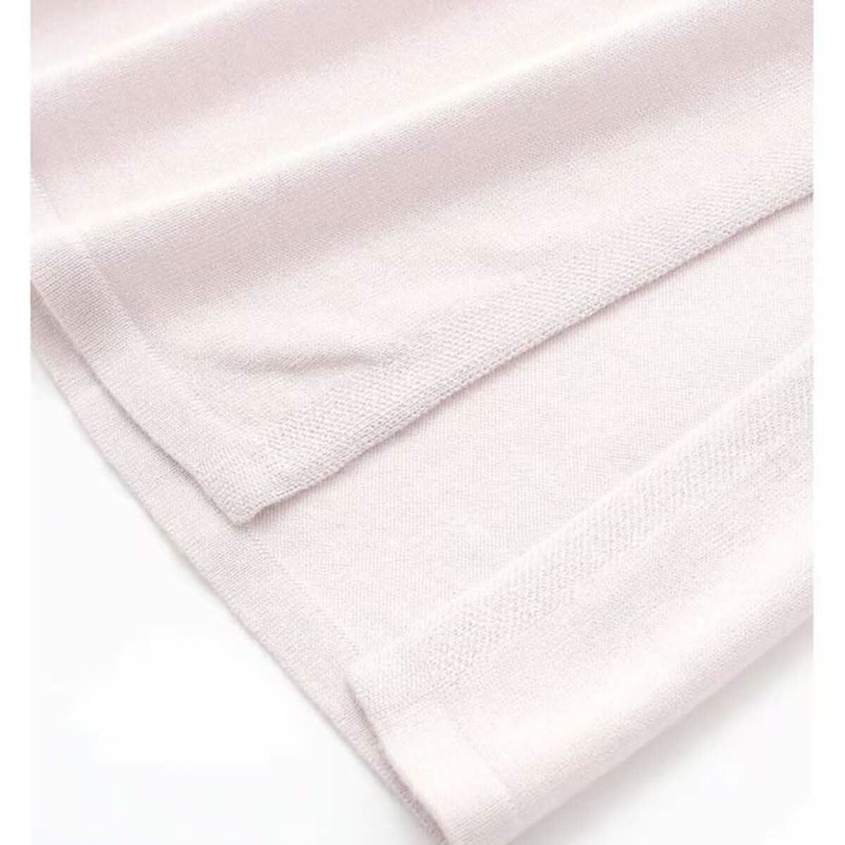 85% Mulberry Silk 15% Cashmere Long Sleeve Dress in light pink