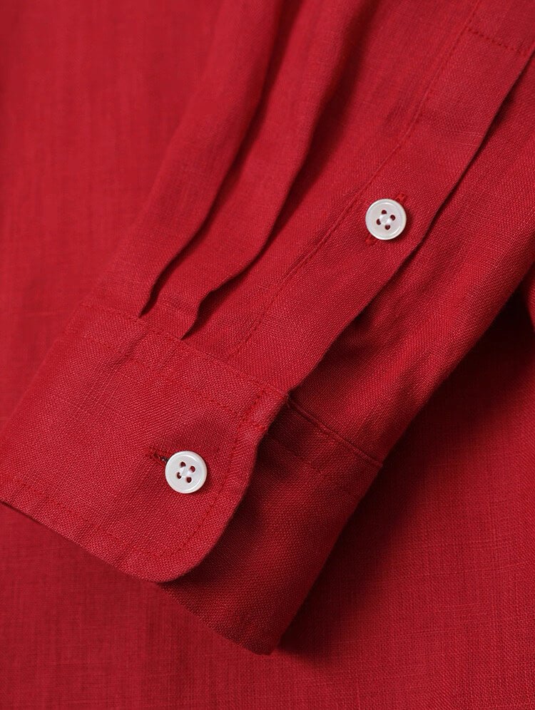 lightweight natural linen shirt women oversized silhouette front short back long