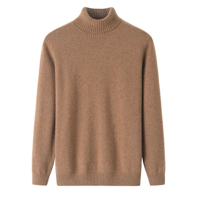 camel men's cashmere turtle neck sweater