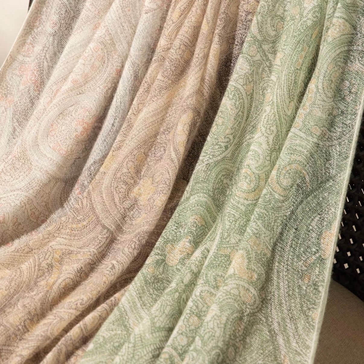 mint green paisley cashmere scarf