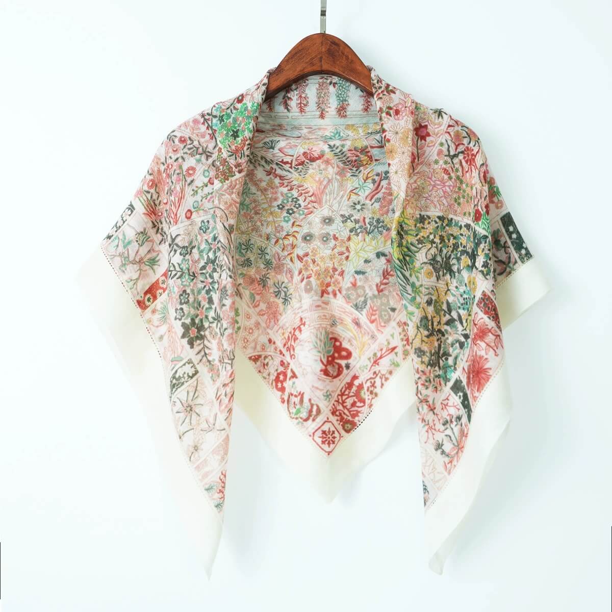 Luxury 100% Cashmere Scarf Lightweight Printed Design in red