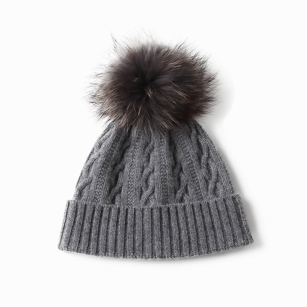 Luxurious 100% Cashmere Beanie for Women — Effortless Elegance, Cozy Warmth in grey