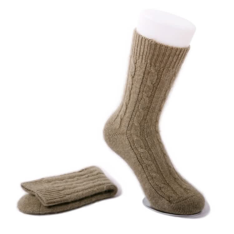 Luxurious 100% Cashmere Socks for Women – Artful Warmth, Everyday Elegance in camel