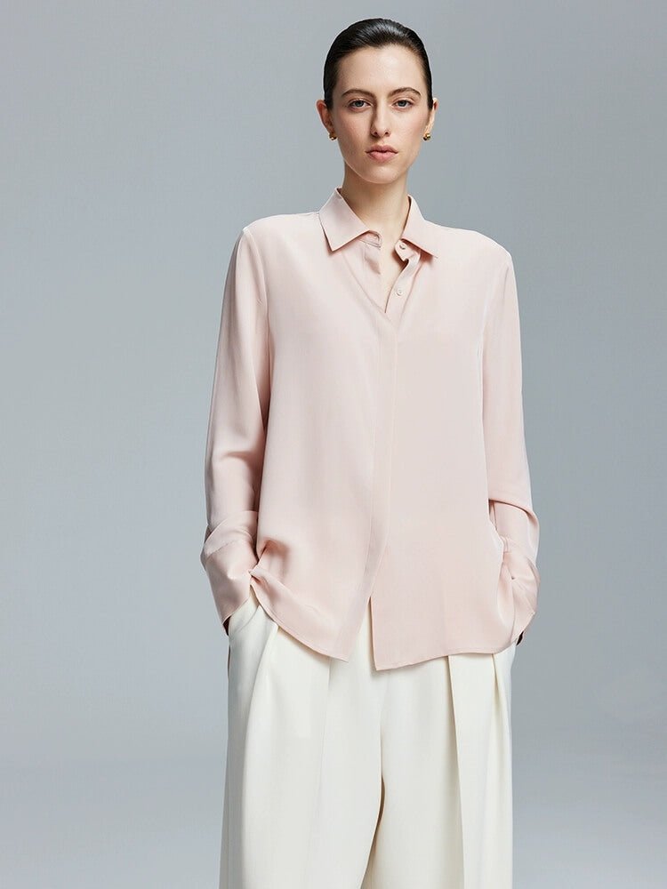 Women’s 100% Mulberry Silk Long Sleeve Shirt