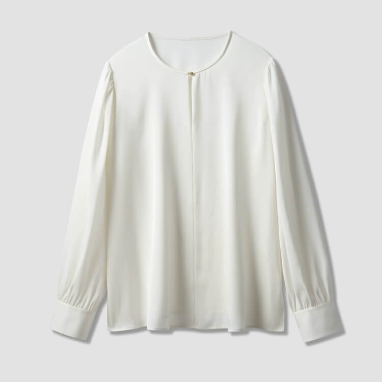 Effortless Luxury, Perfected: The Cloud White Stretch Silk Shirt